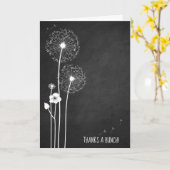 白いタンポポのブーケをチョーク感謝していボードに カード (黄色い花)