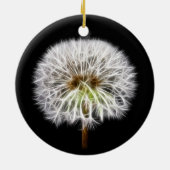 白いタンポポの花の植物 セラミックオーナメント (裏面)