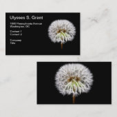 白いタンポポの花の植物 名刺 (正面/裏面)