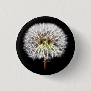 白いタンポポの花の植物 缶バッジ