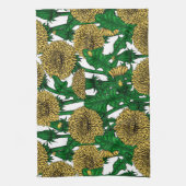 白いタンポポ キッチンタオル (縦)