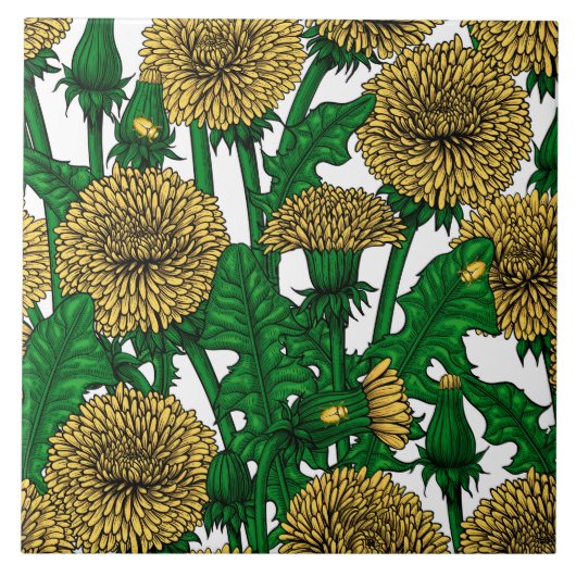 白いタンポポ タイル (正面)