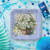 白いダイズのバスケット ペーパープレート (パーティー)