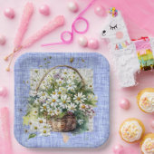 白いダイズのバスケット ペーパープレート (パーティー)