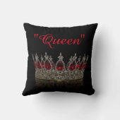 白いダイヤモンドの赤いルビーの女王の王冠 クッション (裏面)