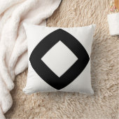 白いダイヤモンド、はっきりしたで黒いボーダー クッション (ブランケット)
