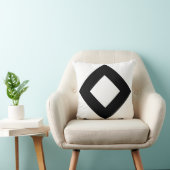 白いダイヤモンド、はっきりしたで黒いボーダー クッション (椅子)