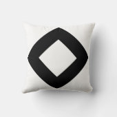 白いダイヤモンド、はっきりしたで黒いボーダー クッション (裏面)