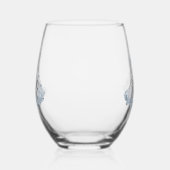 白いダスティーブルーのウェディングドレス 花嫁へ ステムなしワイングラス (左)