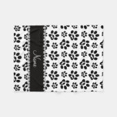 白いダッシパーソナライズされたュンズドッグパスの名前 フリースブランケット (正面(横))