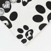 白いダッシパーソナライズされたュンズドッグパスの名前 フリースブランケット (角)