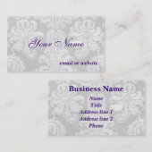 白いダマスク織の名刺のテンプレート 名刺 (正面/裏面)