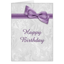 白いダマスク織及びフェイクな弓女性誕生日