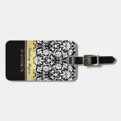 白いダマスク織 ラゲッジタグ (正面横)