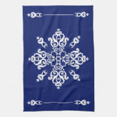 白いダマスク葉のは任意の色のタイルを繁栄 キッチンタオル (縦)