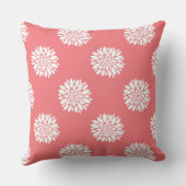 白いダリアが付いている珊瑚の装飾用クッション クッション (裏面)