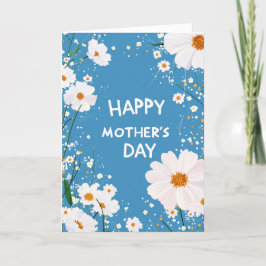 白いダリアとハッピー・マザーズ・デイのホリデーカード シーズンカード