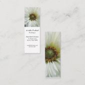 白いダリアの花をクローズアップ スキニー名刺 (正面/裏面)