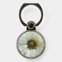 白いダリアの花をクローズアップ スマートフォンリング