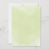 白いダリアの黄色の花束 ウォーターカラーの背景に優しい花の筆跡 ウェディングの招待状 招待状 (裏面)