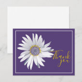 白いダリア　紫色の背景　ありがとう ポストカード (正面/裏面)