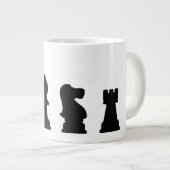 白いチェスの駒 ジャンボコーヒーマグカップ (正面右)
