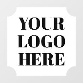 白いチケット スクエア型 ビジネス ロゴ ウィンドウサイン (シート)