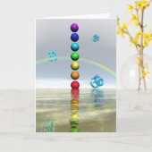 白いチャクラ カード (黄色い花)