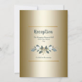 白いチューリップのゴールド結婚式招待状 招待状 (裏面)