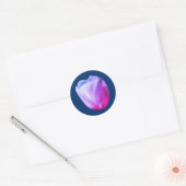 白いチューリップの花の着色 ラウンドシール (封筒)