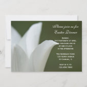 白いチューリップの花 イースター ディナー 招待状 (正面)