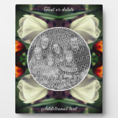 白いチューリップの花 パーソナライズ あなただけの写真を追加 フォトプラーク (正面)