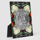 白いチューリップの花 パーソナライズ あなただけの写真を追加 フォトプラーク (側面)