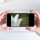 白いチューリップの花 春の分点のお祝い 招待状