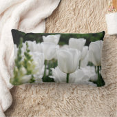 白いチューリップガーデン ランバークッション (ブランケット)
