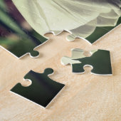 白いチューリップパーソナライズされたの花自分の写真を追加 ジグソーパズル (側面)