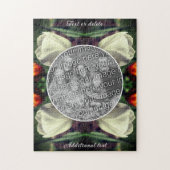 白いチューリップパーソナライズされたの花自分の写真を追加 ジグソーパズル (縦)