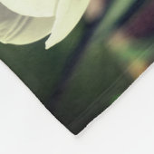 白いチューリップパーソナライズされたの花自分の写真を追加 フリースブランケット (角)