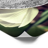 白いチューリップフラワーフレーム自分の写真を作成 ポスター (角)