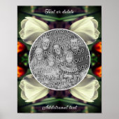 白いチューリップフラワーフレーム自分の写真を作成 ポスター (正面)