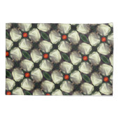 白いチューリップ花の抽象芸術模様 枕カバー (裏面)