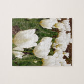 白いチューリップ花 ジグソーパズル (横)