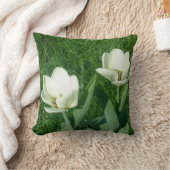白いチューリップ クッション (ブランケット)