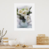 白いチューリップ ポスター (キッチン)