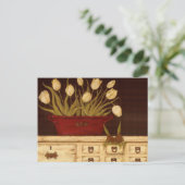 白いチューリップ ポストカード (スタンド正面)