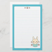 白いチョコレートトラッフルのバニー 便箋 (正面/裏面)