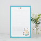 白いチョコレートトラッフルのバニー 便箋 (スタンド正面)