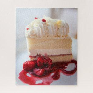 白いチョコレートムースケーキとイチゴ ジグソーパズル