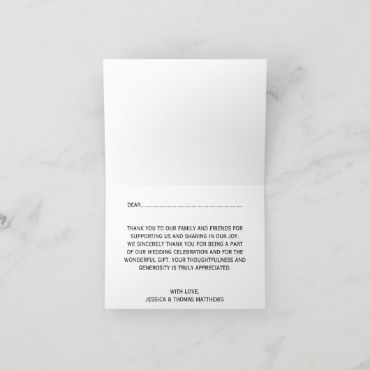 白いチョークボードの結婚式お礼カード サンキューカード (内部)