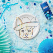 白いチワワのテーマのCinco deメーヨーの紙皿 ペーパープレート (パーティー)